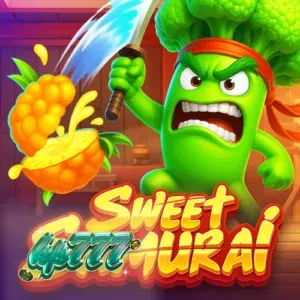 Ilustrasi karakter Samurai Brokoli dalam slot Sweet Samurai
